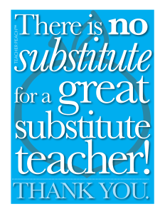 Substitute Teacher Freebie Blue
