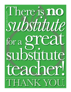 Substitute Teacher Freebie Green