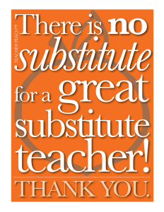 Substitute Teacher Freebie Orange